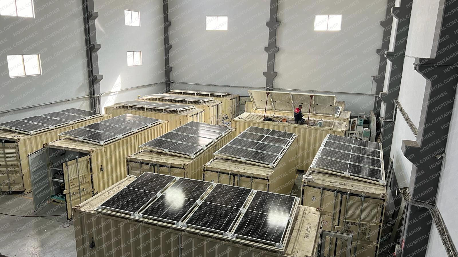 Hospital Container sent to Nigeria  Field Hospital with solar panels